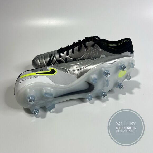 Nike Tiempo Legend 10 Elite Sg Pro AC Metallic Silver Volt HF4375-002 Size 9